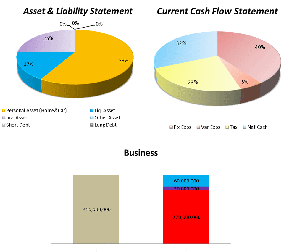 Current cash flow statement and Asset & liability statement